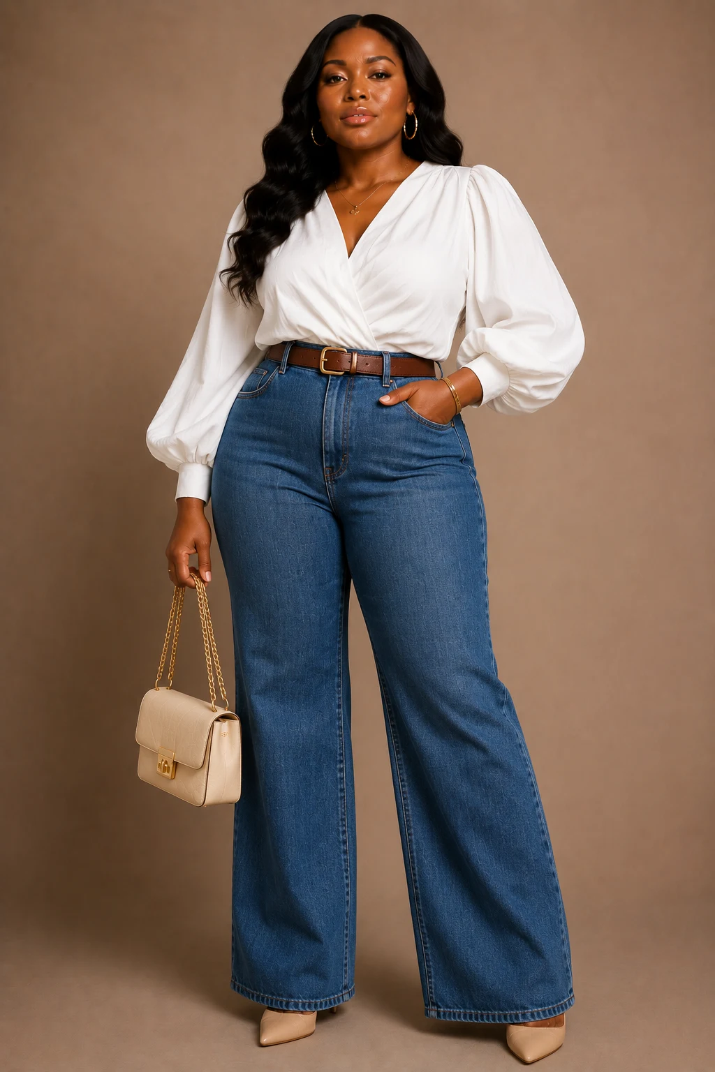 The Denim and Statement Blouse Combo — summer birthday outfits for women classy style outfit
