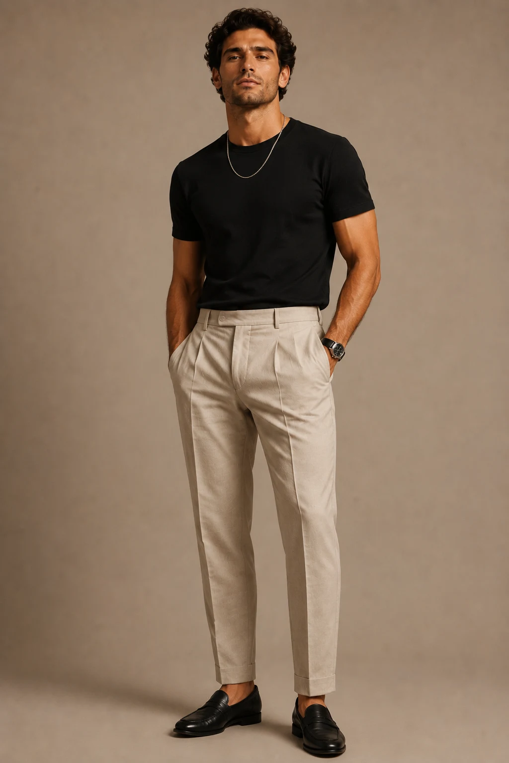 The Elevated Black Tee Formula — summer birthday outfits men style outfit, worn by a stylish man