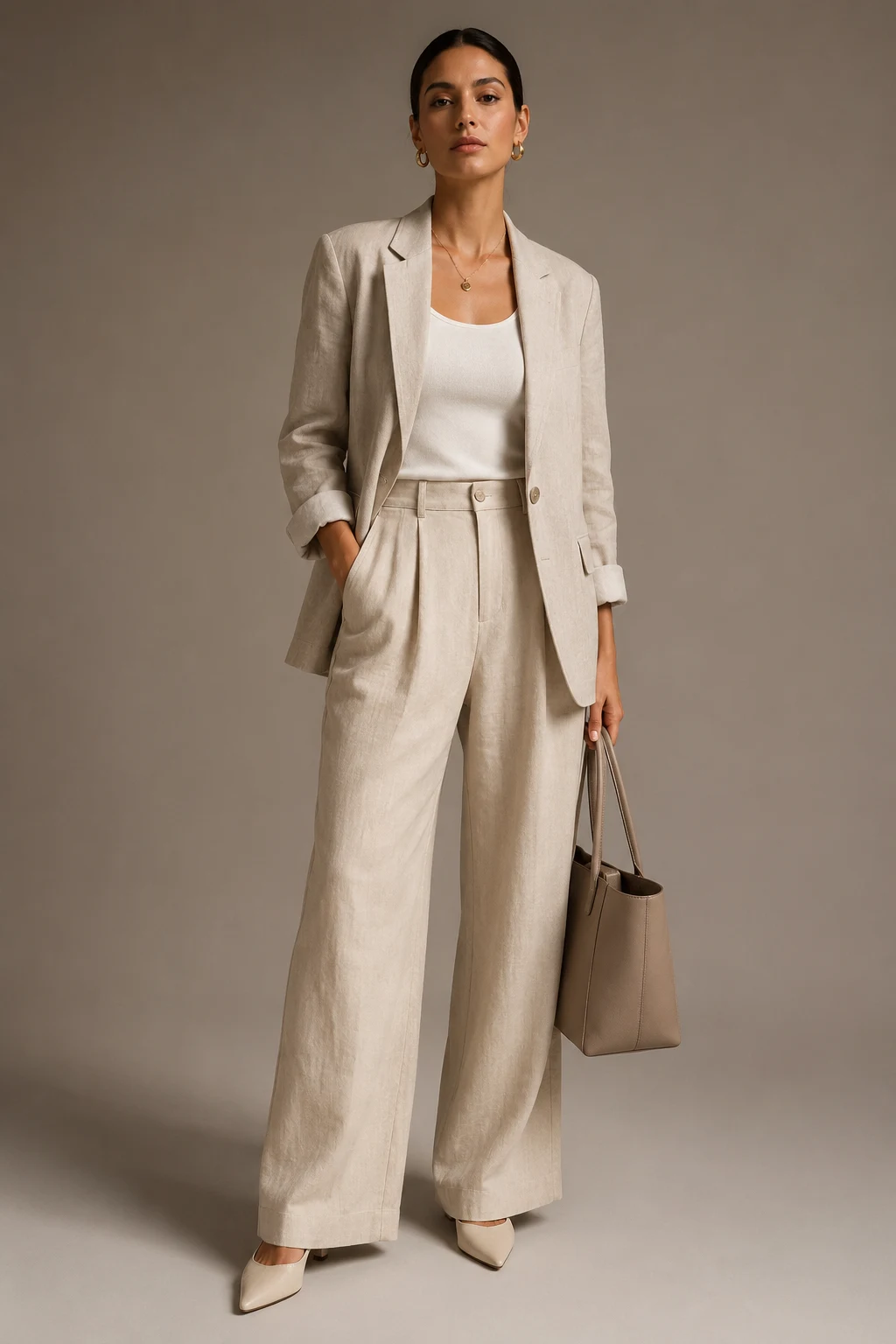 The Linen Blazer and Wide-Leg Trouser Combo — summer work outfits style outfit