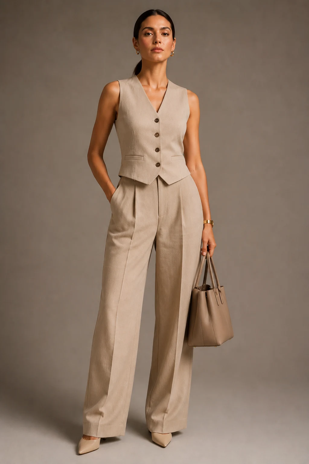 The Sleeveless Vest and Trouser Set — summer work outfits style outfit