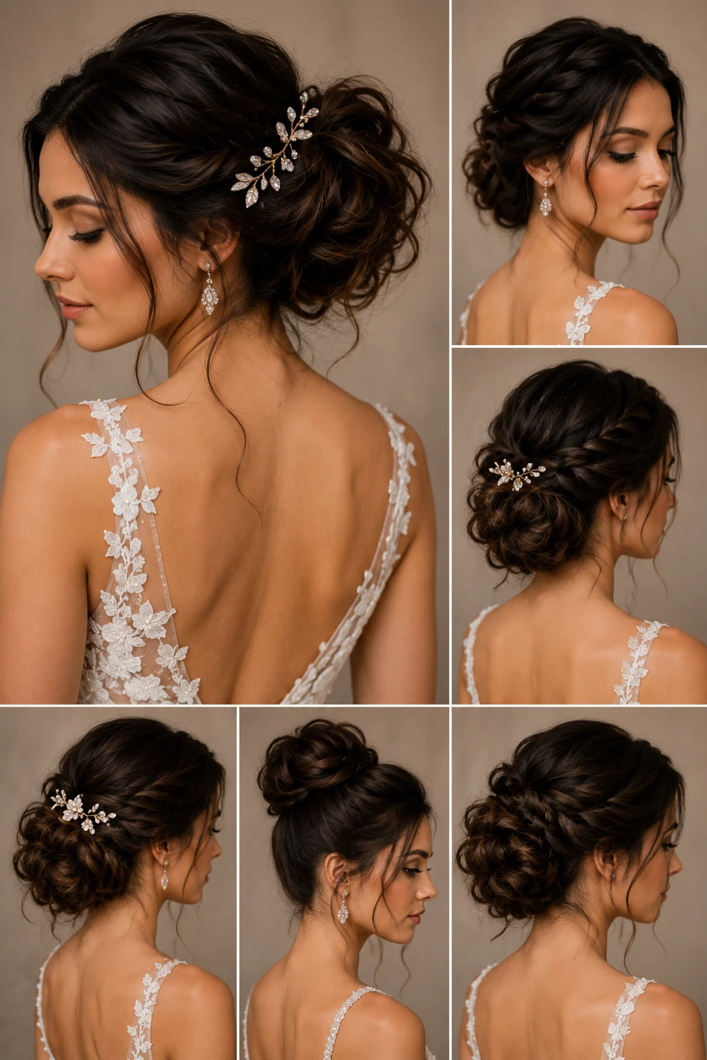 Use "wedding hair updo" or variation in AT LEAST 3 subheadings (## headings). — wedding hair updo style outfit, worn by a stylish woman
