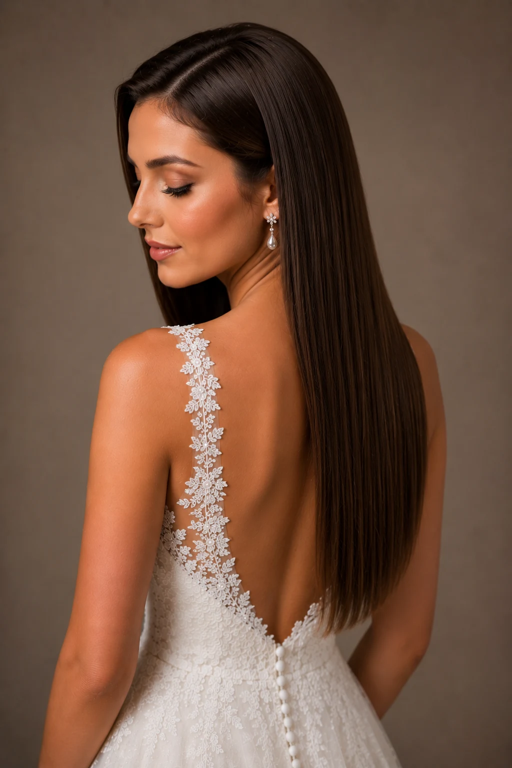 Sleek Straight Wedding Hairstyles Down — wedding hairstyles down style outfit, worn by a stylish woman