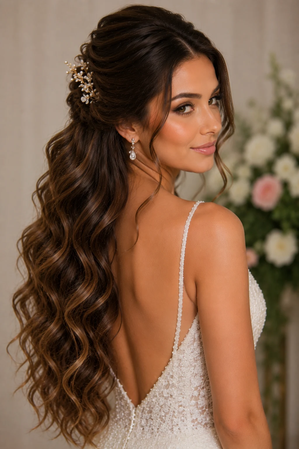 Wedding Hairstyles for Long Hair by Hair Pattern with Soft Half-Up Volume — wedding hairstyles for long hair by hair pattern style outfit, worn by a stylish woman