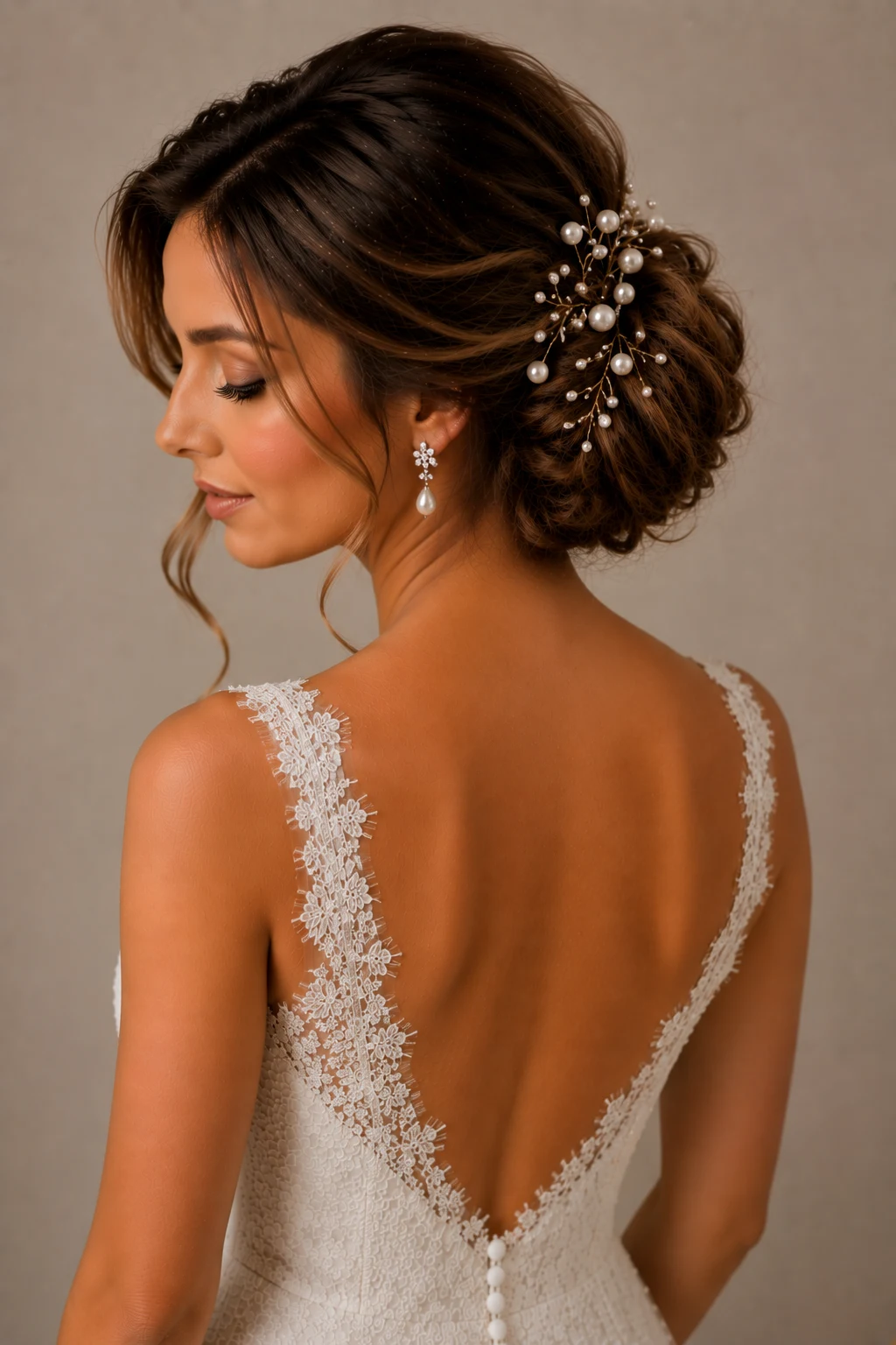 Wedding Hairstyles Updo With Pearl Accents — wedding hairstyles updo style outfit, worn by a stylish woman