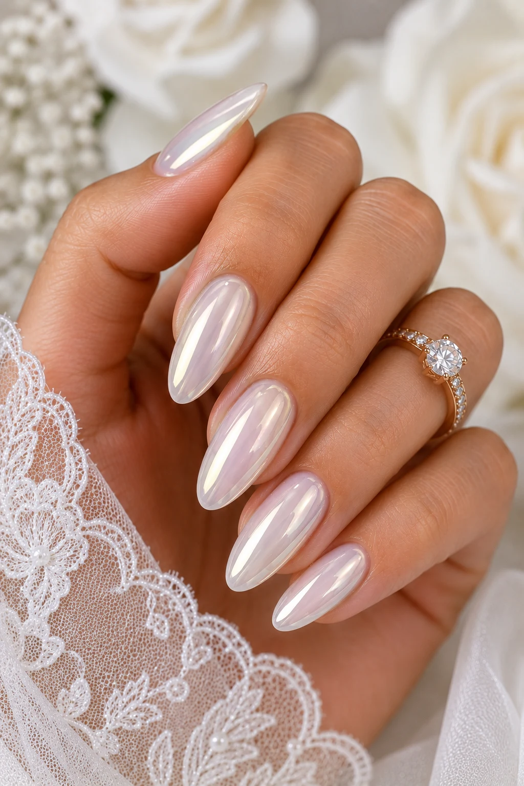 Chrome Elegance for Modern Brides — wedding nails for bride style outfit, worn by a stylish woman