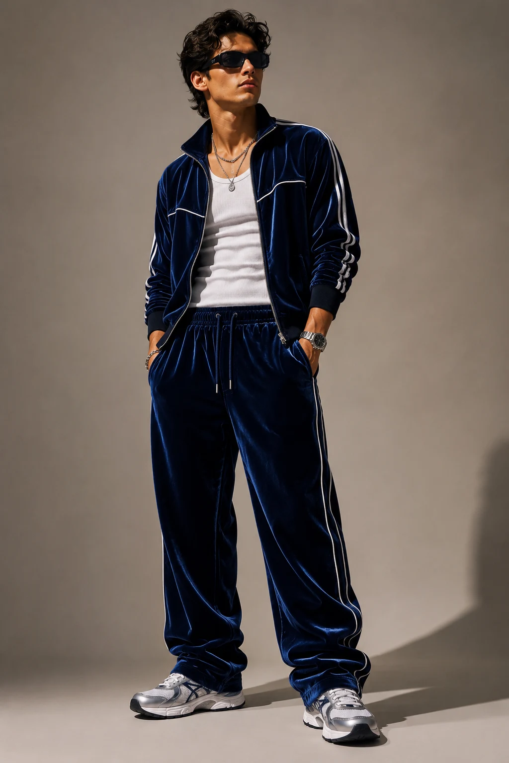 The Velour Tracksuit Revival — y2k outfits men style outfit, worn by a stylish man