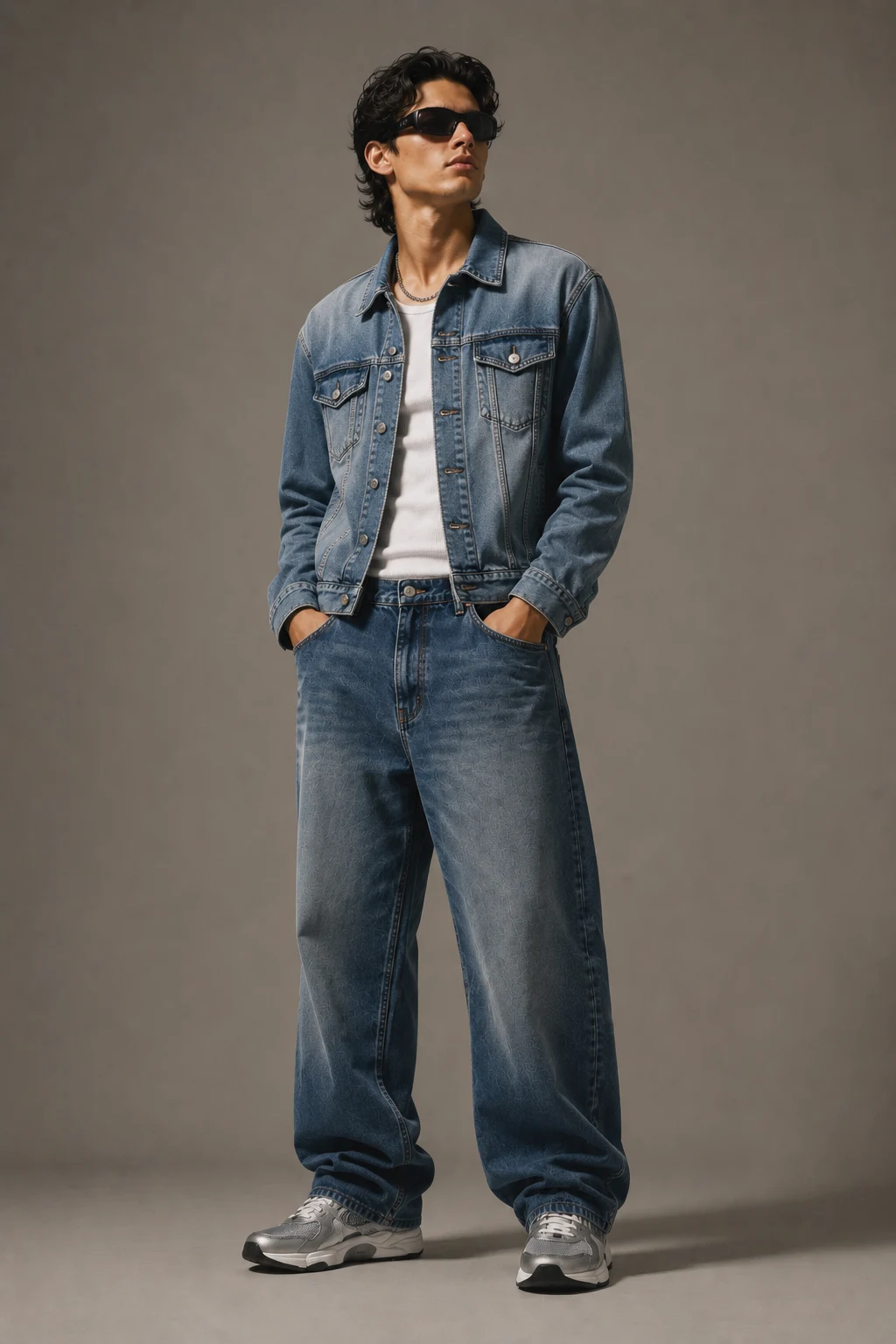 The Denim-on-Denim Comeback — y2k outfits men style outfit, worn by a stylish man