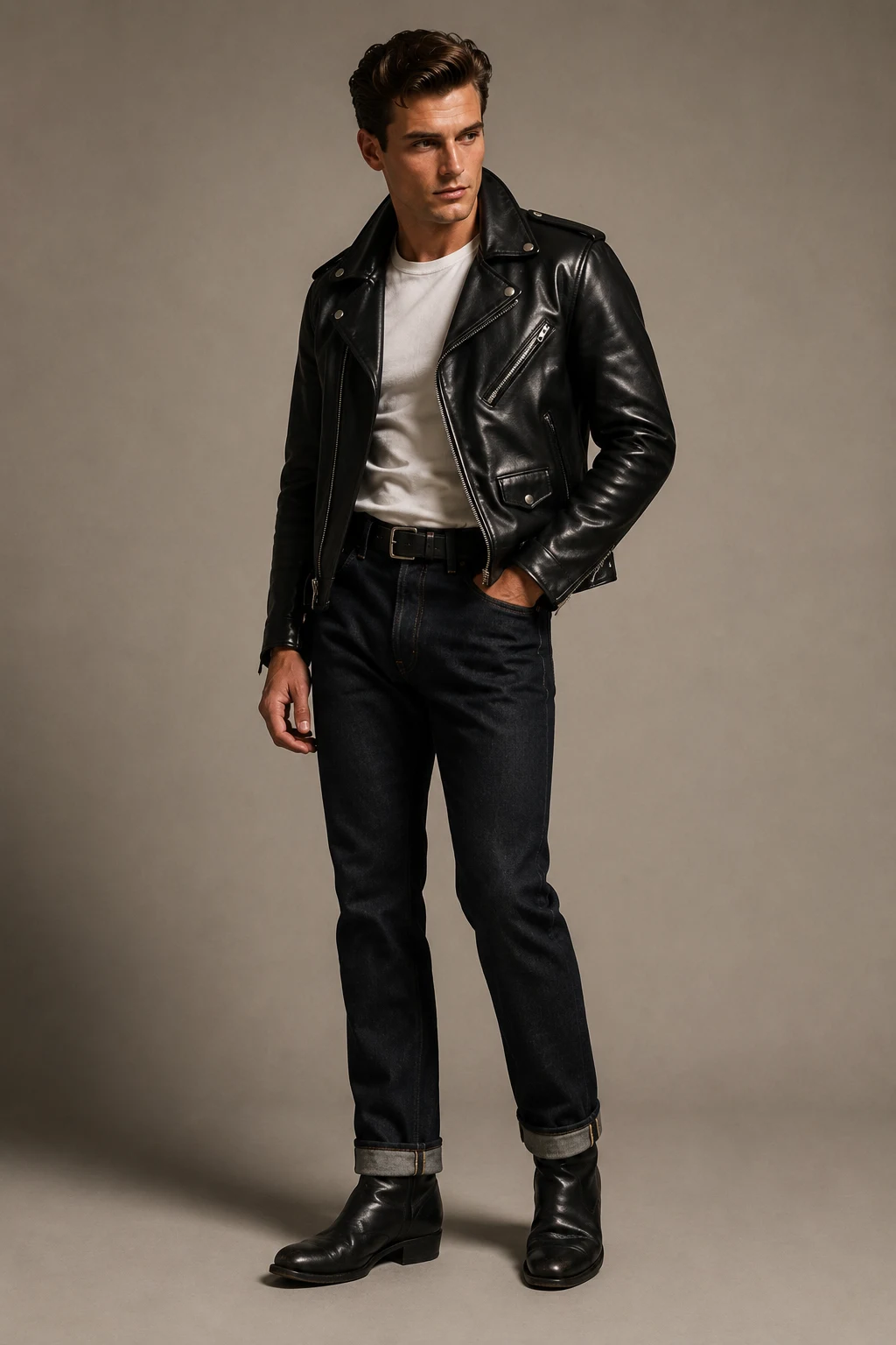 The Rebel Leather Jacket That Still Looks Cool — 1950s outfits men style outfit, worn by a stylish man