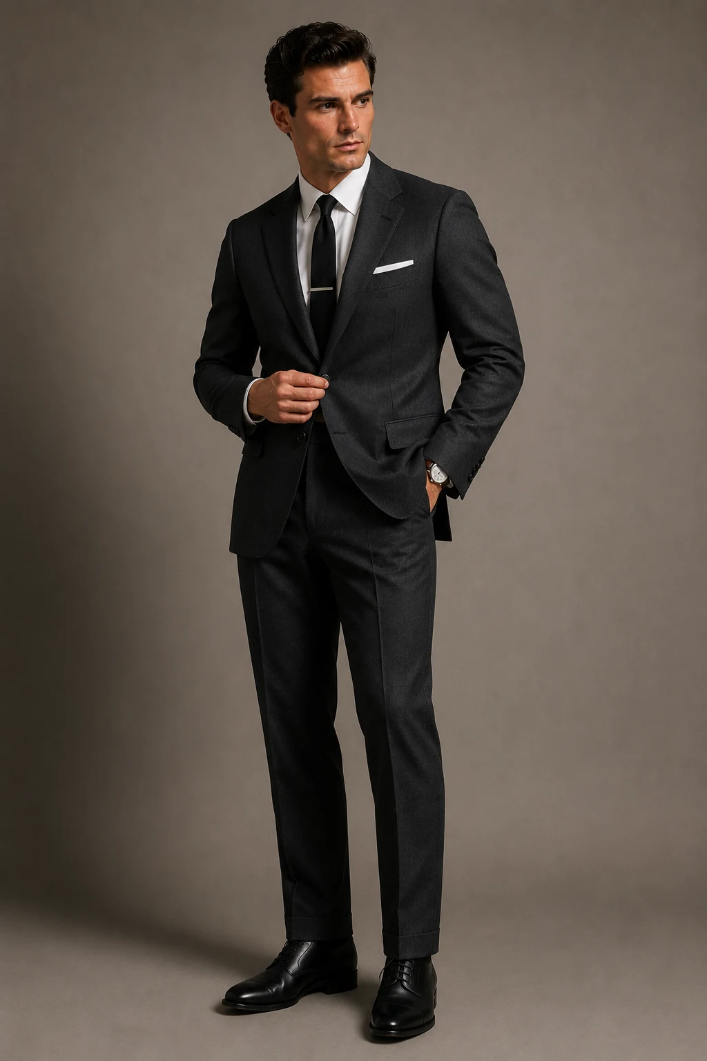 The Evening Suit That Commands Attention — 1950s outfits men style outfit, worn by a stylish man