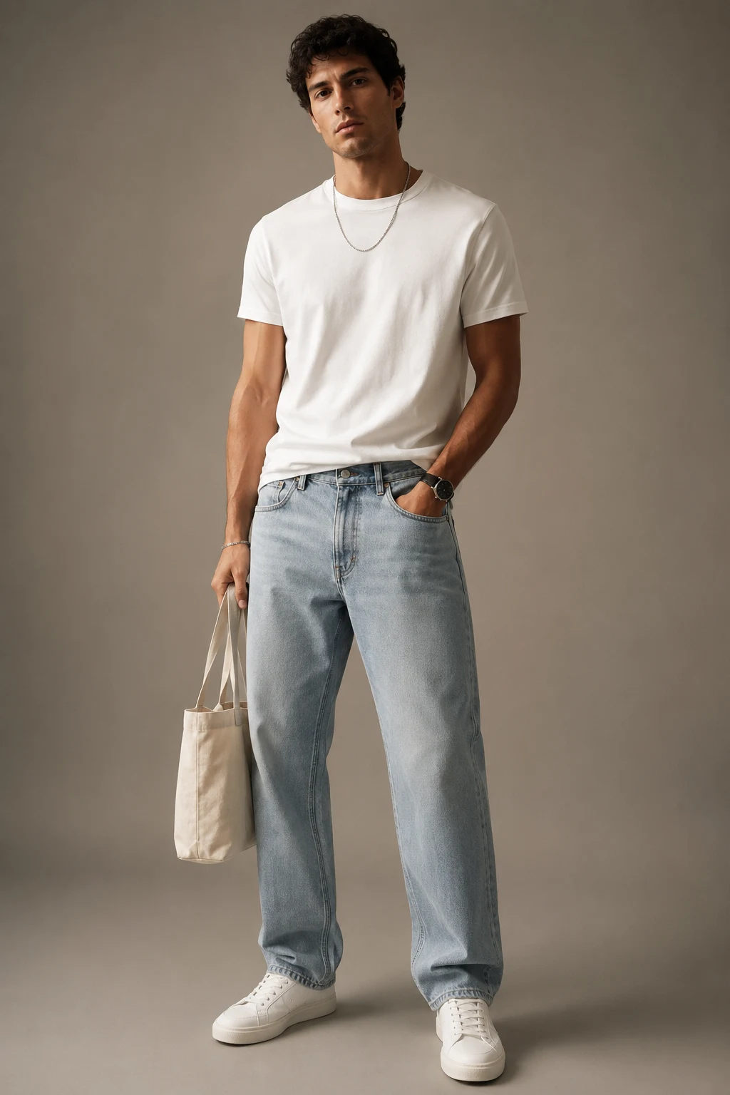The Heavyweight Tee and Relaxed Denim Combo — abercrombie mens outfits style outfit, worn by a stylish man