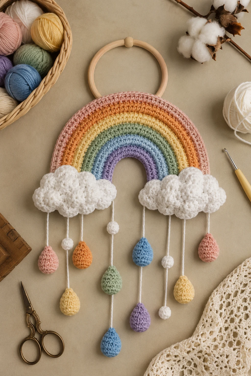 Rainbow Nursery Mobile — baby crochet ideas style outfit