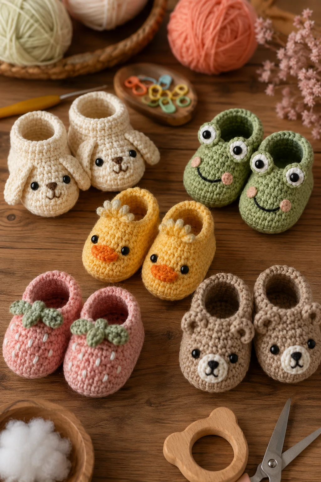 Mini Baby Booties with Personality — baby crochet ideas style outfit