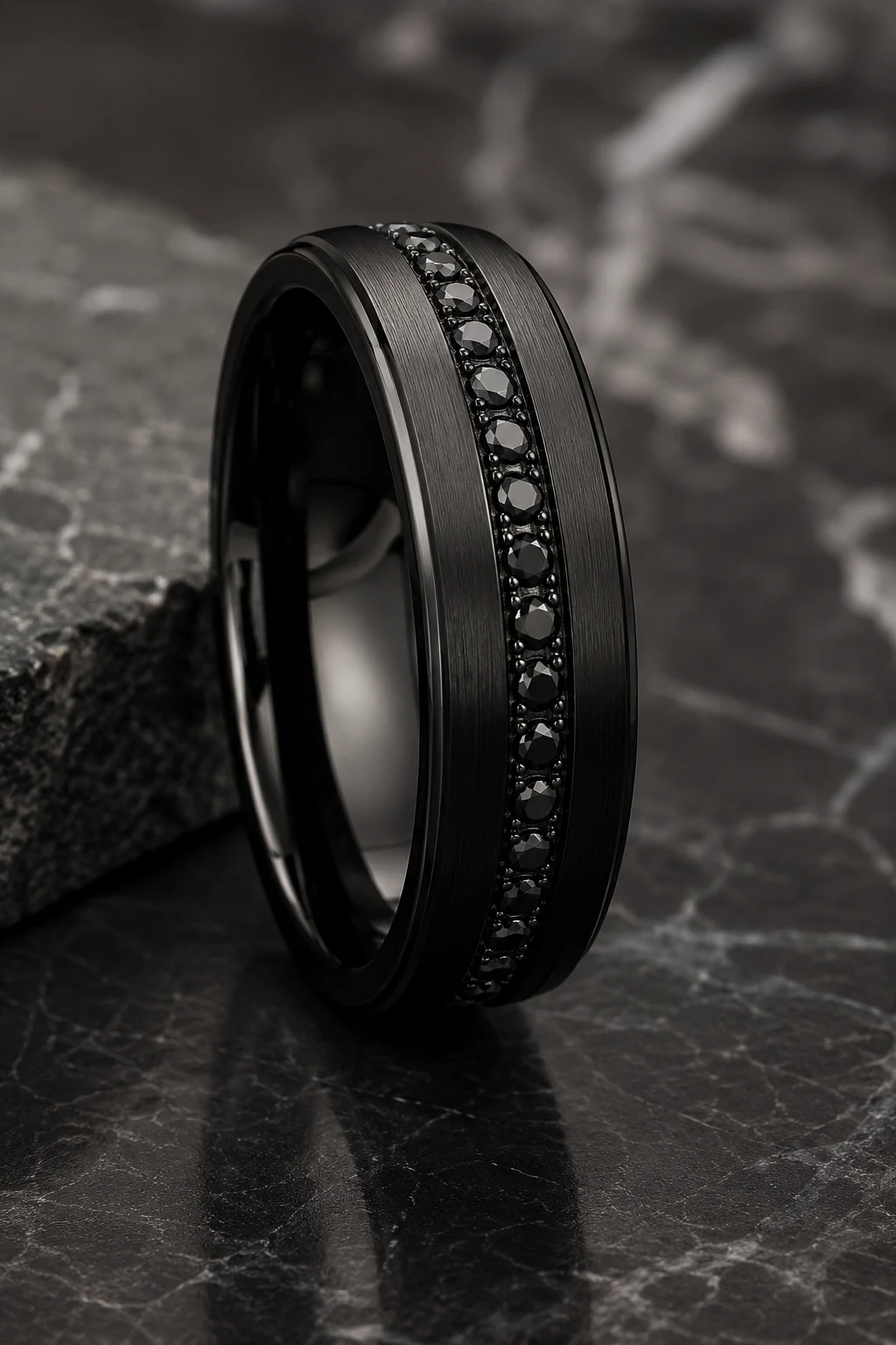 Black Wedding Rings with Black Diamonds — black wedding rings style outfit
