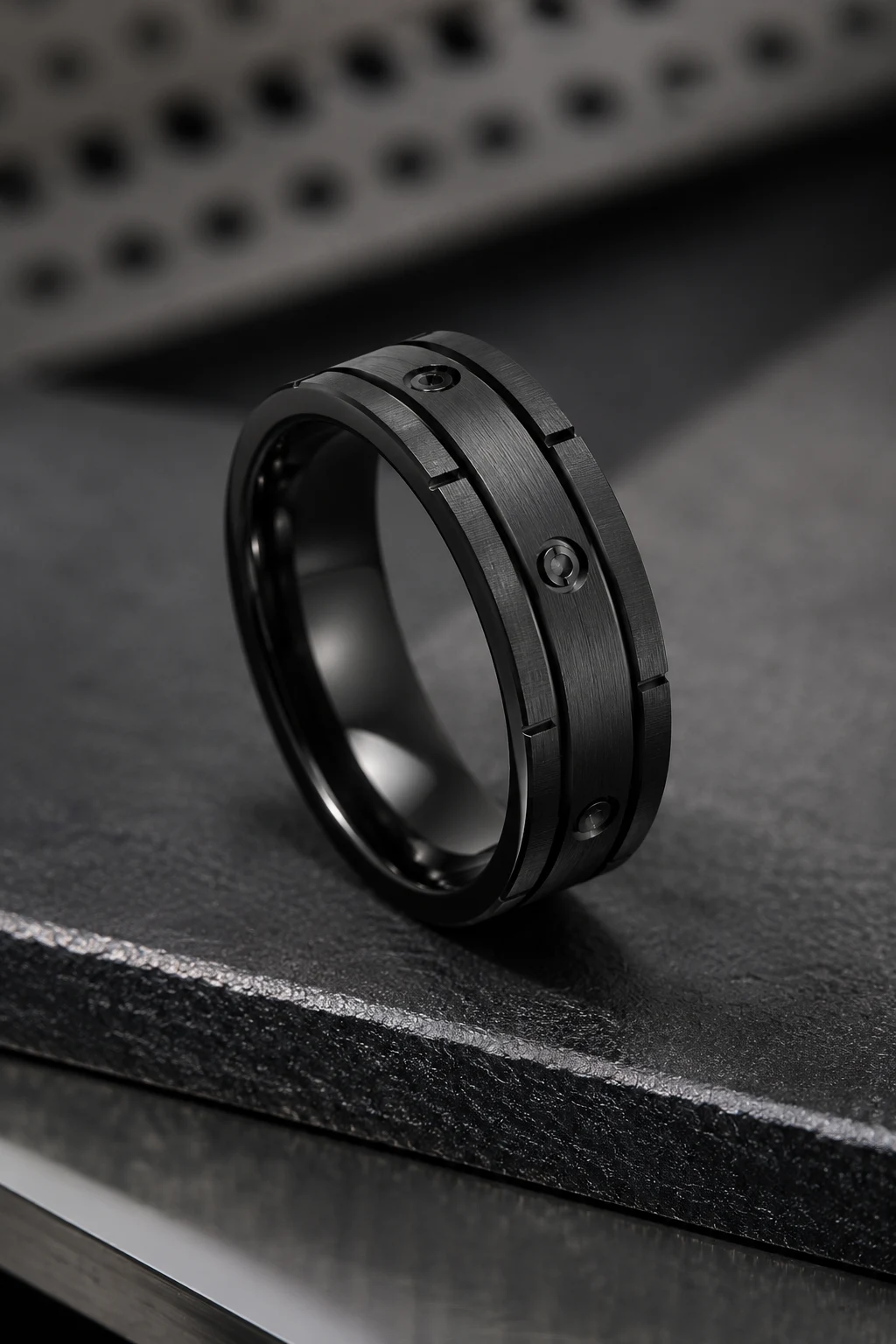 Black Wedding Rings Inspired by Industrial Design — black wedding rings style outfit