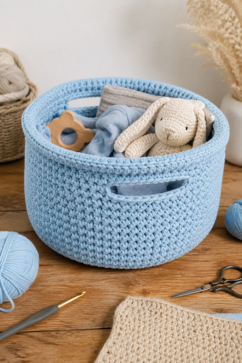 Baby Blue Nursery Basket — blue crochet Ideas style outfit