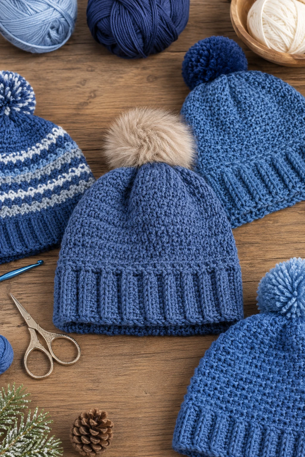Blue Crochet Ideas with Cozy Winter Beanies — blue crochet Ideas style outfit