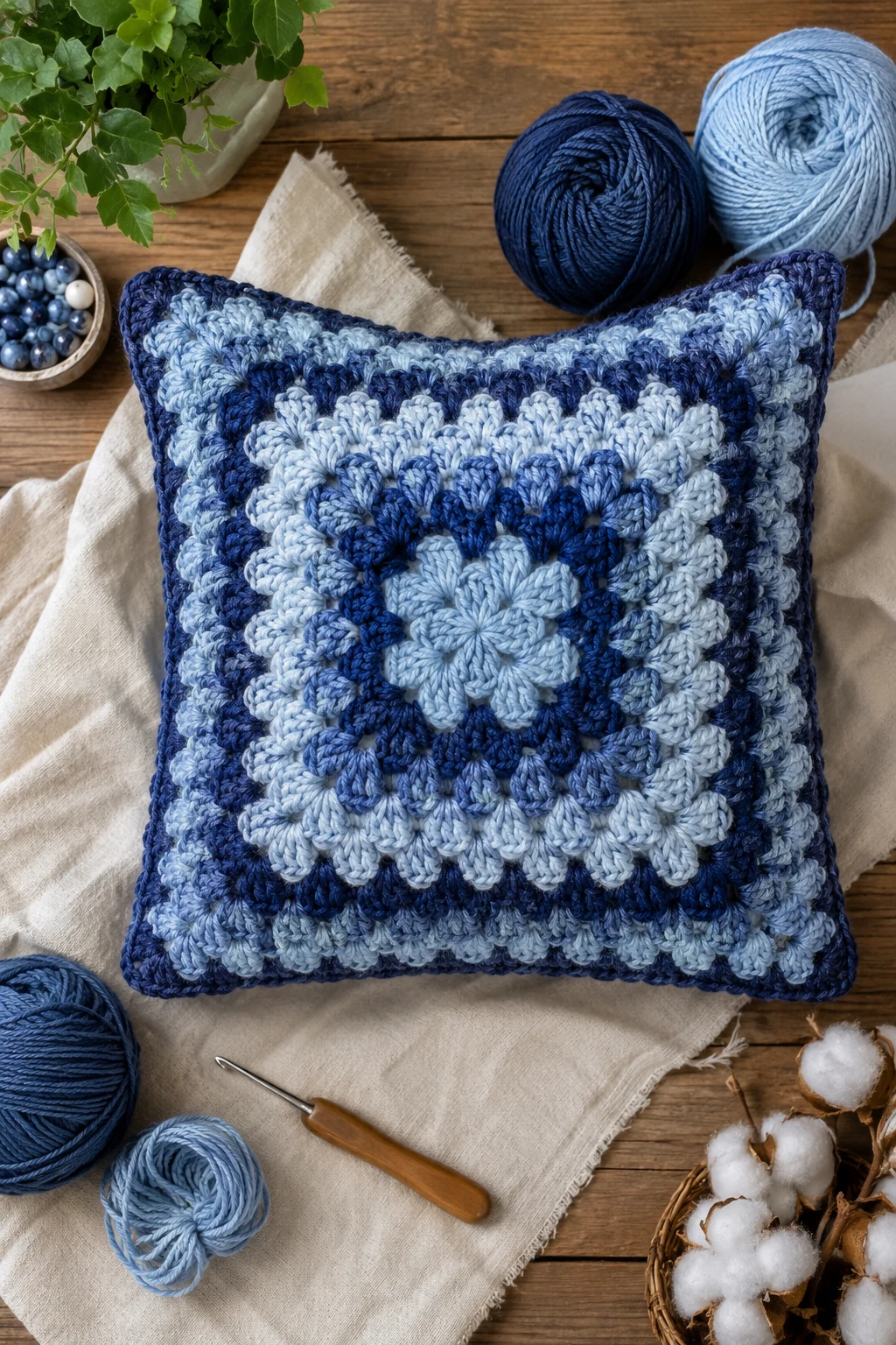 Blue Crochet Ideas for Stylish Pillow Covers — blue crochet Ideas style outfit