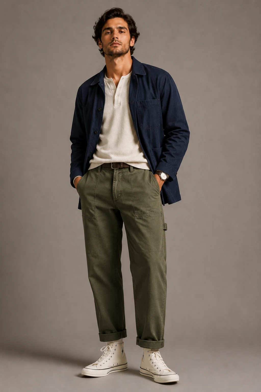 The Utility Workwear Refresh — converse 70s outfit men style outfit, worn by a stylish man