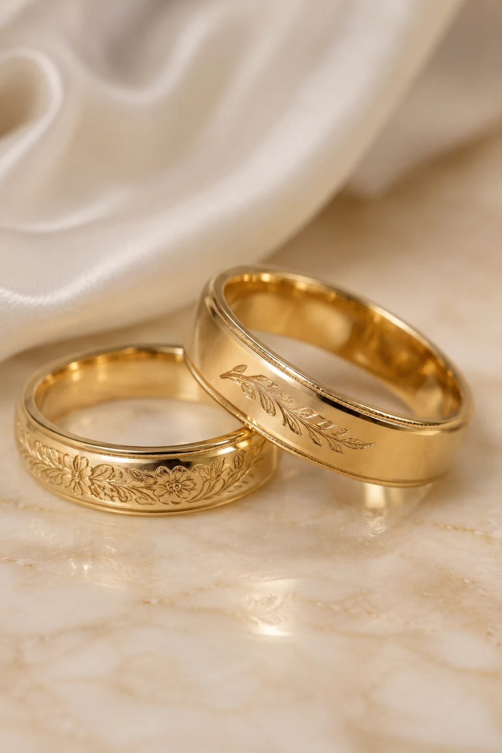 Couple Rings Wedding Gold with Personalized Engraving — couple rings wedding gold style outfit