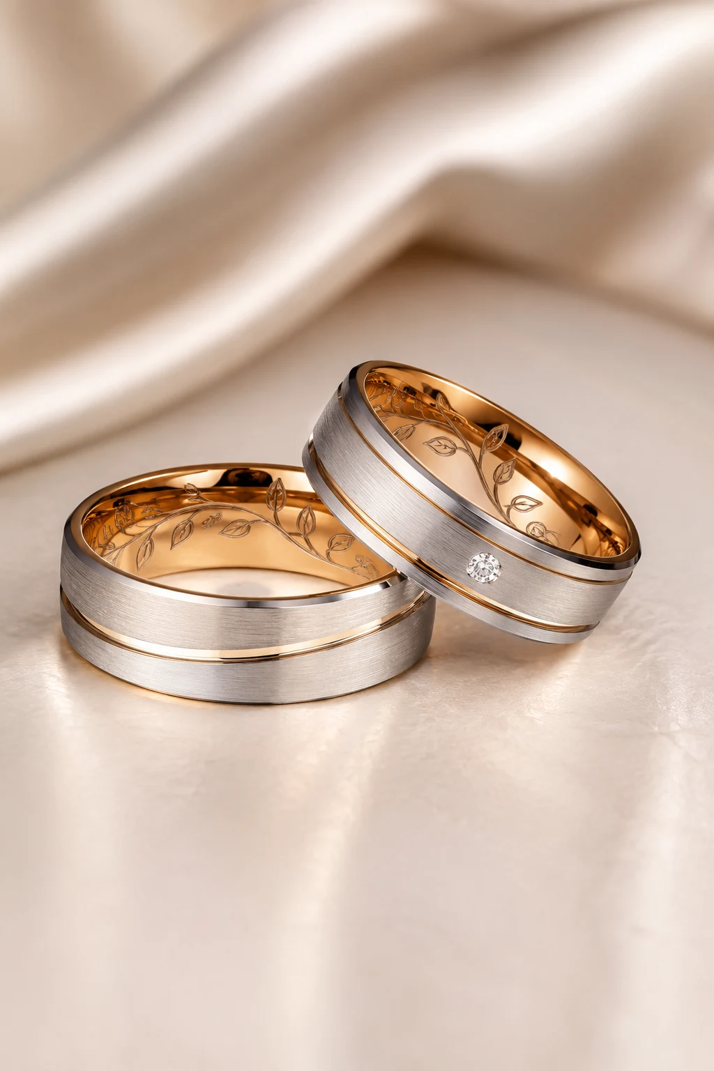 Couple Wedding Rings with Meaningful Custom Engraving — couple wedding rings style outfit