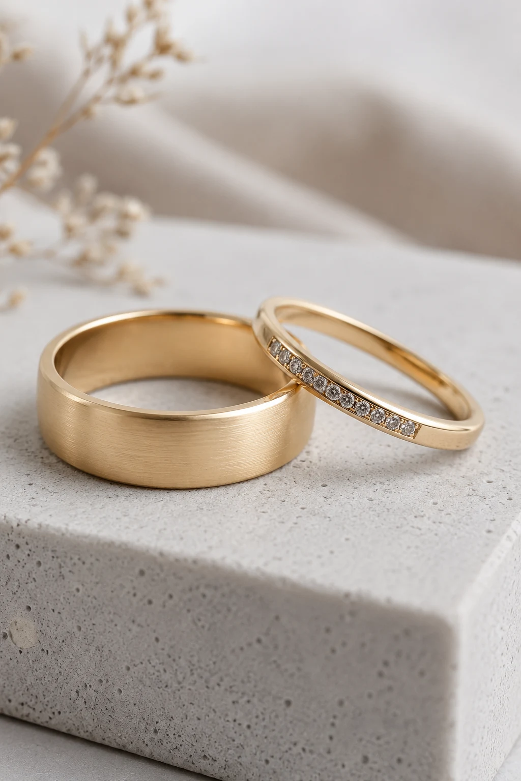Minimalist Couple Wedding Rings with Clean Scandinavian Style — couple wedding rings style outfit