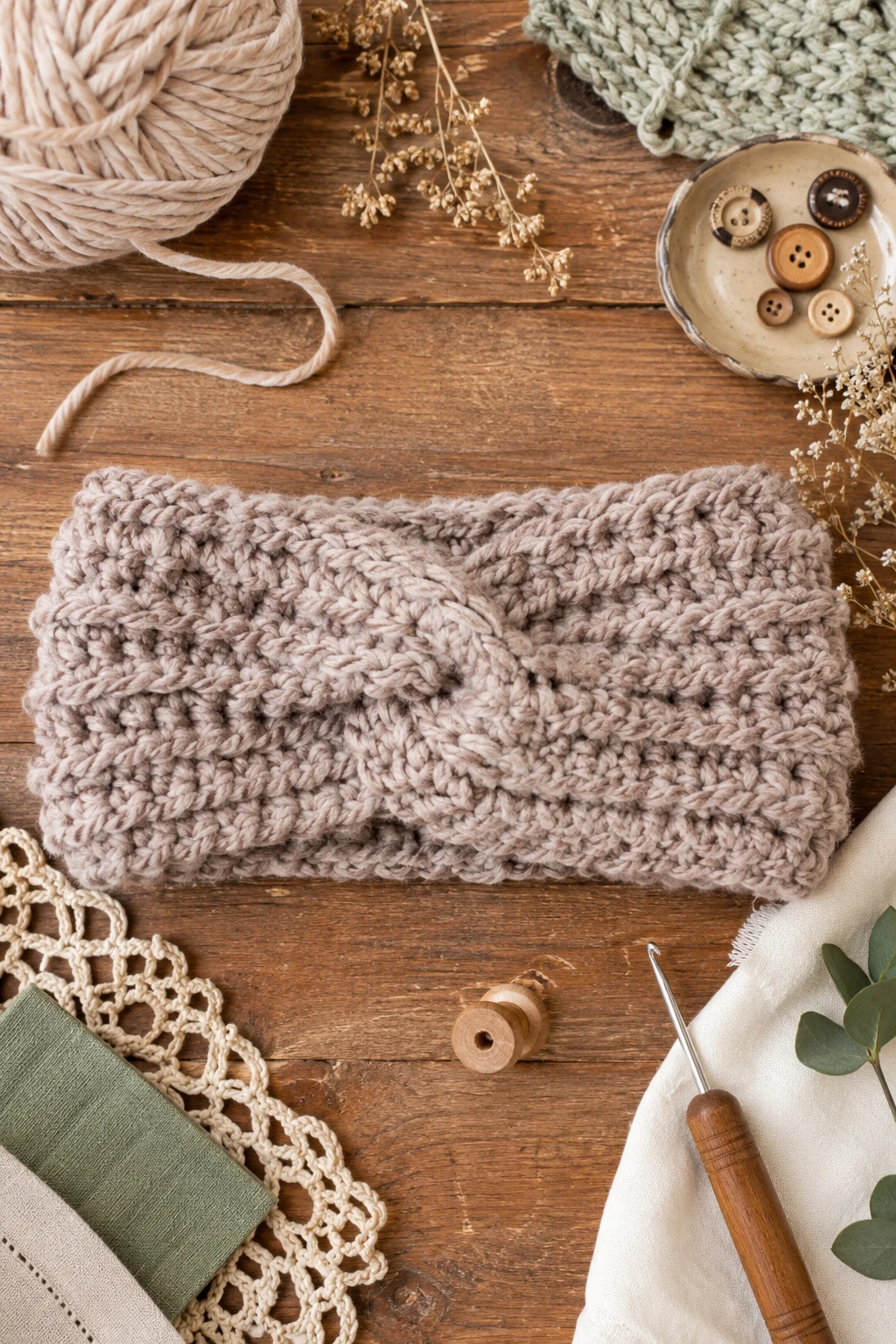 Chunky Twist Headband for Everyday Style — crochet accessories ideas style outfit