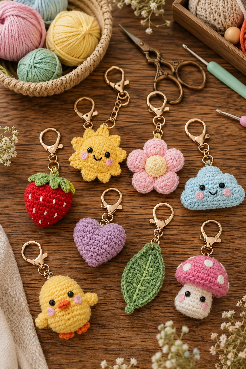 Colorful Keychain Charms That Brighten Every Day — crochet accessories ideas style outfit