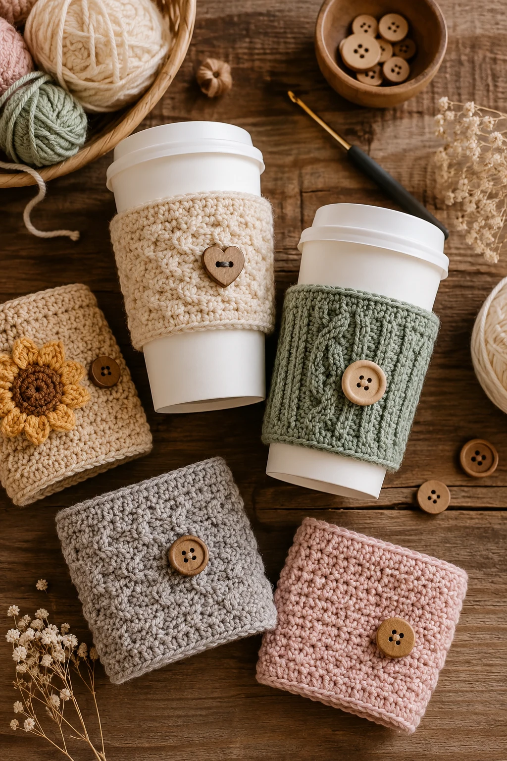 Cozy Coffee Cup Sleeves You'll Actually Use — crochet accessories ideas style outfit