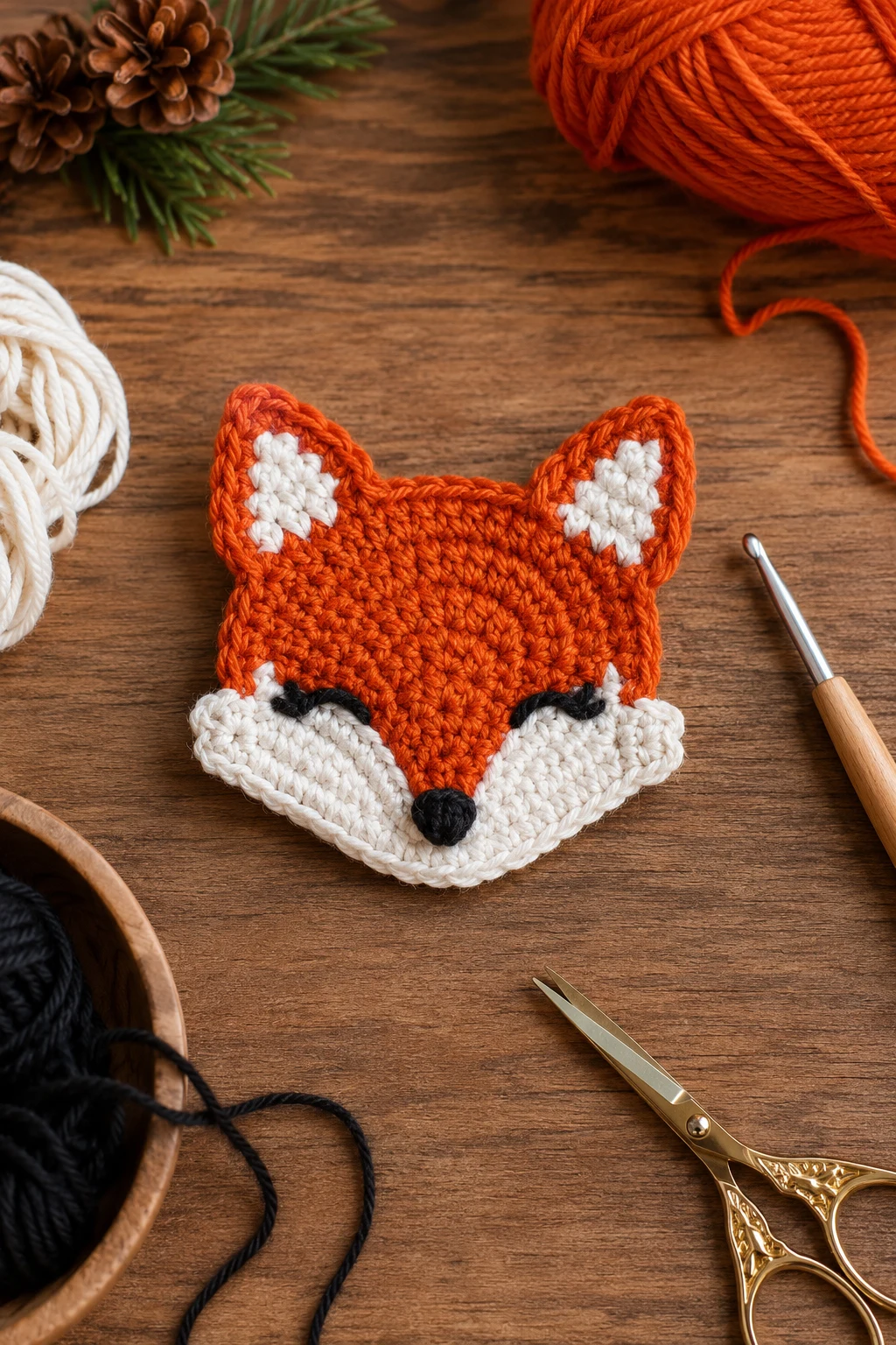 Woodland Fox Charm with Crochet Applique Patterns Free Animal — crochet applique patterns free animal style outfit