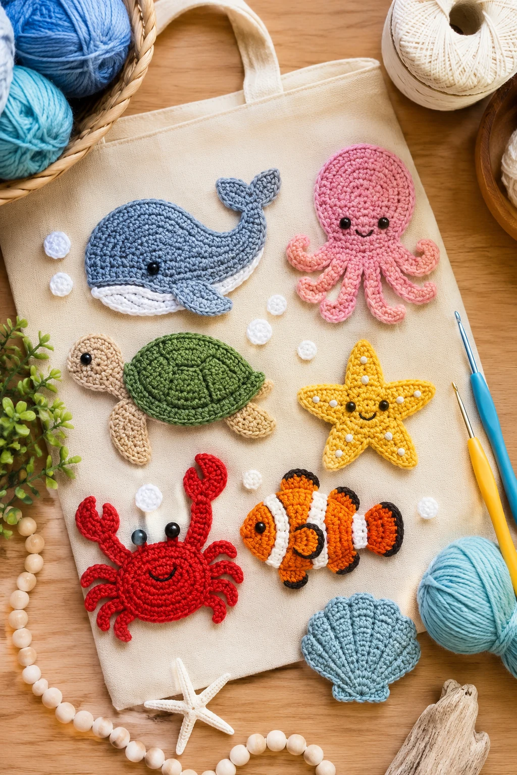 Ocean Friends Using Crochet Applique Patterns Free Animal — crochet applique patterns free animal style outfit