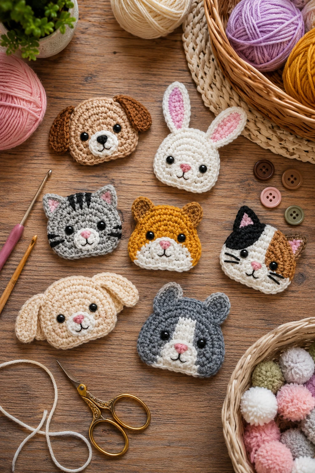 Tiny Pets Everyone Loves — crochet applique patterns free animal style outfit