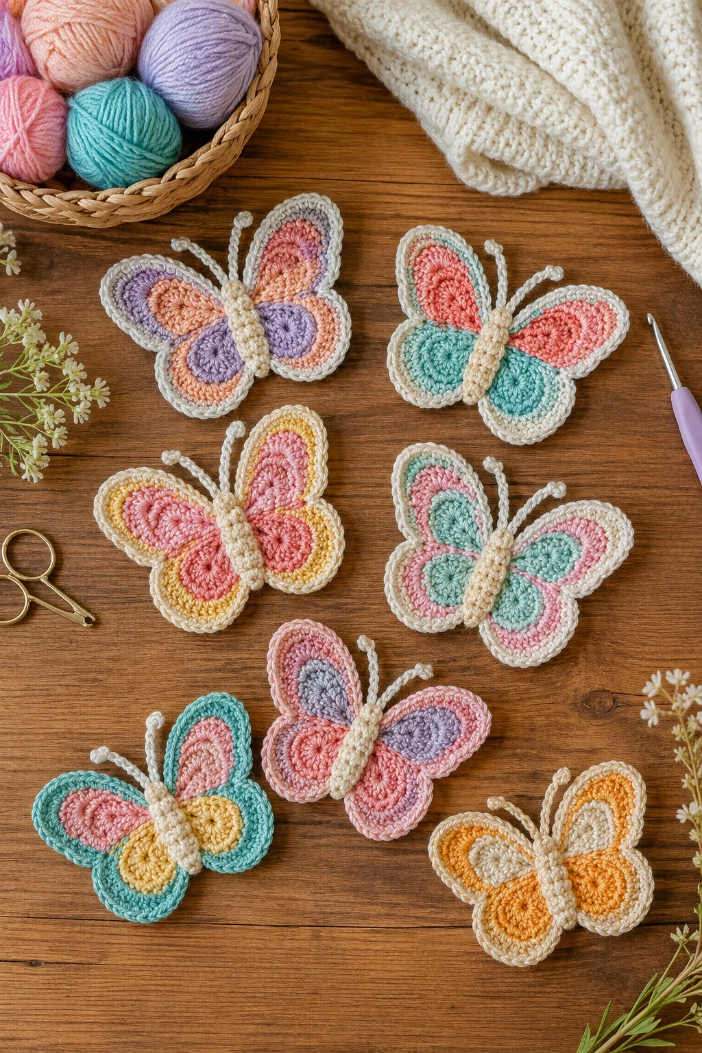Crochet Applique Patterns Free Butterfly for Baby Blankets — crochet applique patterns free butterfly style outfit