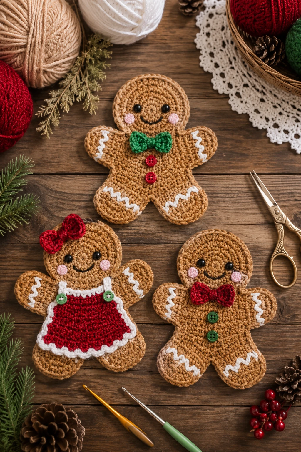 Gingerbread Cookie Friends for Crochet Applique Patterns Free Christmas — crochet applique patterns free christmas style outfit