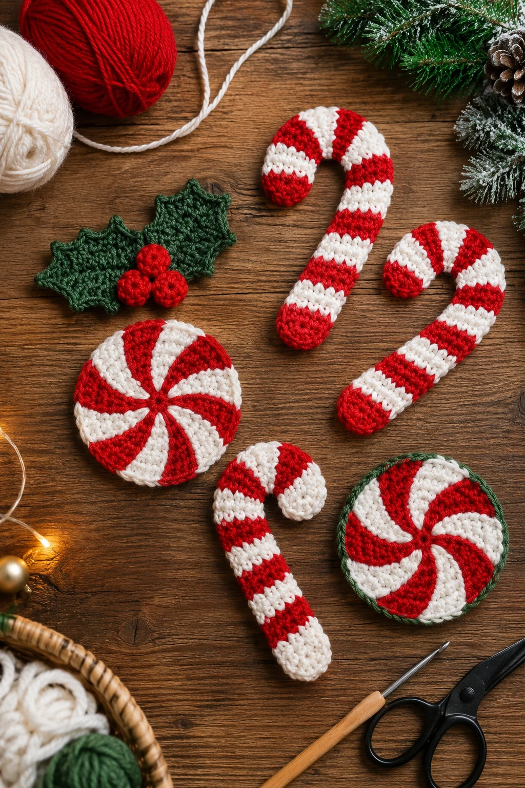 Candy Cane & Peppermint Collection with Crochet Applique Patterns Free Christmas — crochet applique patterns free christmas style outfit