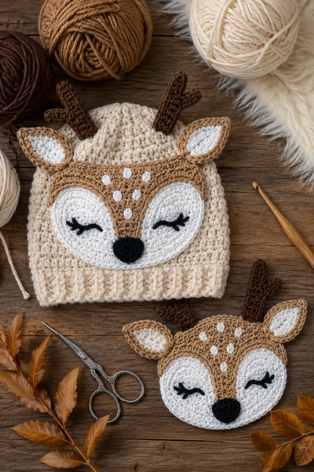 Crochet Applique Patterns Free Deer for Cozy Hats — crochet applique patterns free deer style outfit