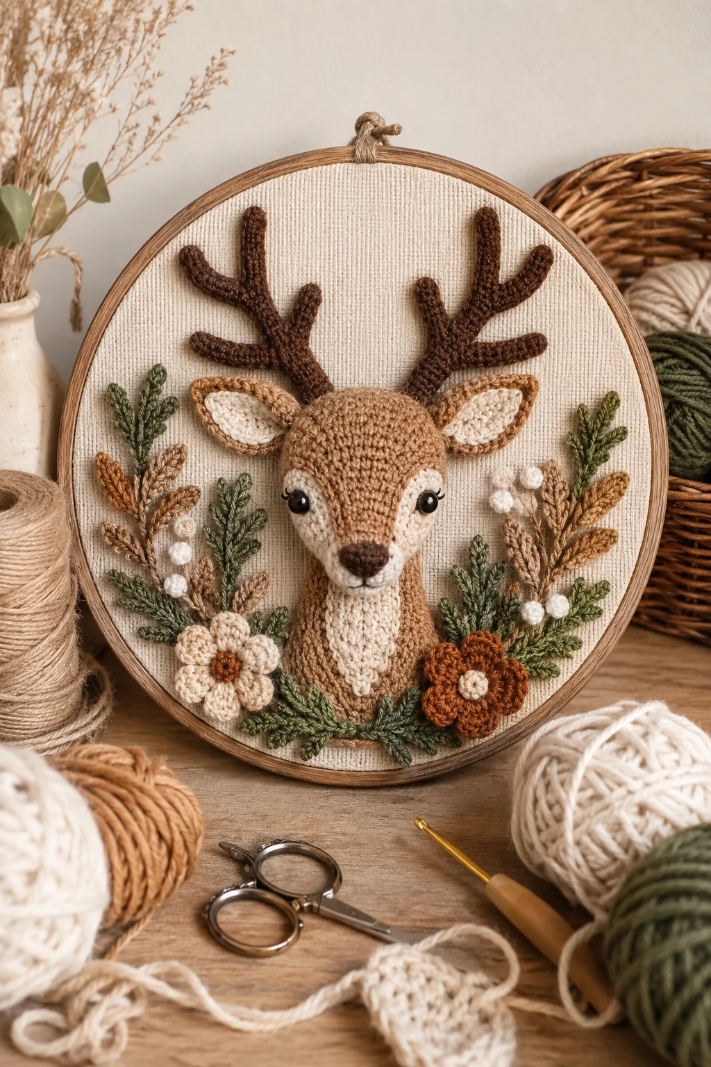 Crochet Applique Patterns Free Deer Wall Art Display — crochet applique patterns free deer style outfit