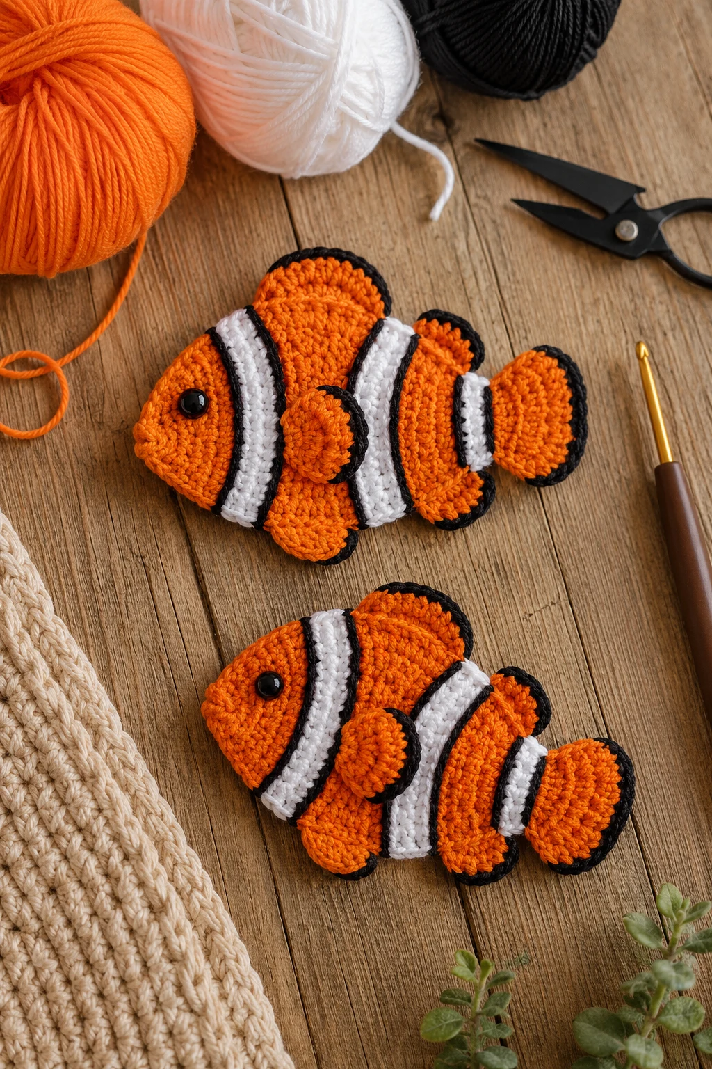 Tropical Clownfish Crochet Applique Patterns Free Fish — crochet applique patterns free fish style outfit