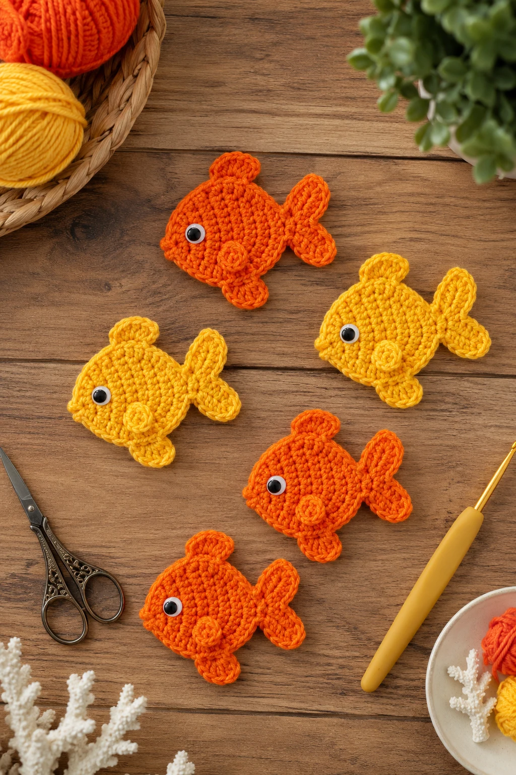 Mini Goldfish Crochet Applique Patterns Free Fish for Summer Projects — crochet applique patterns free fish style outfit
