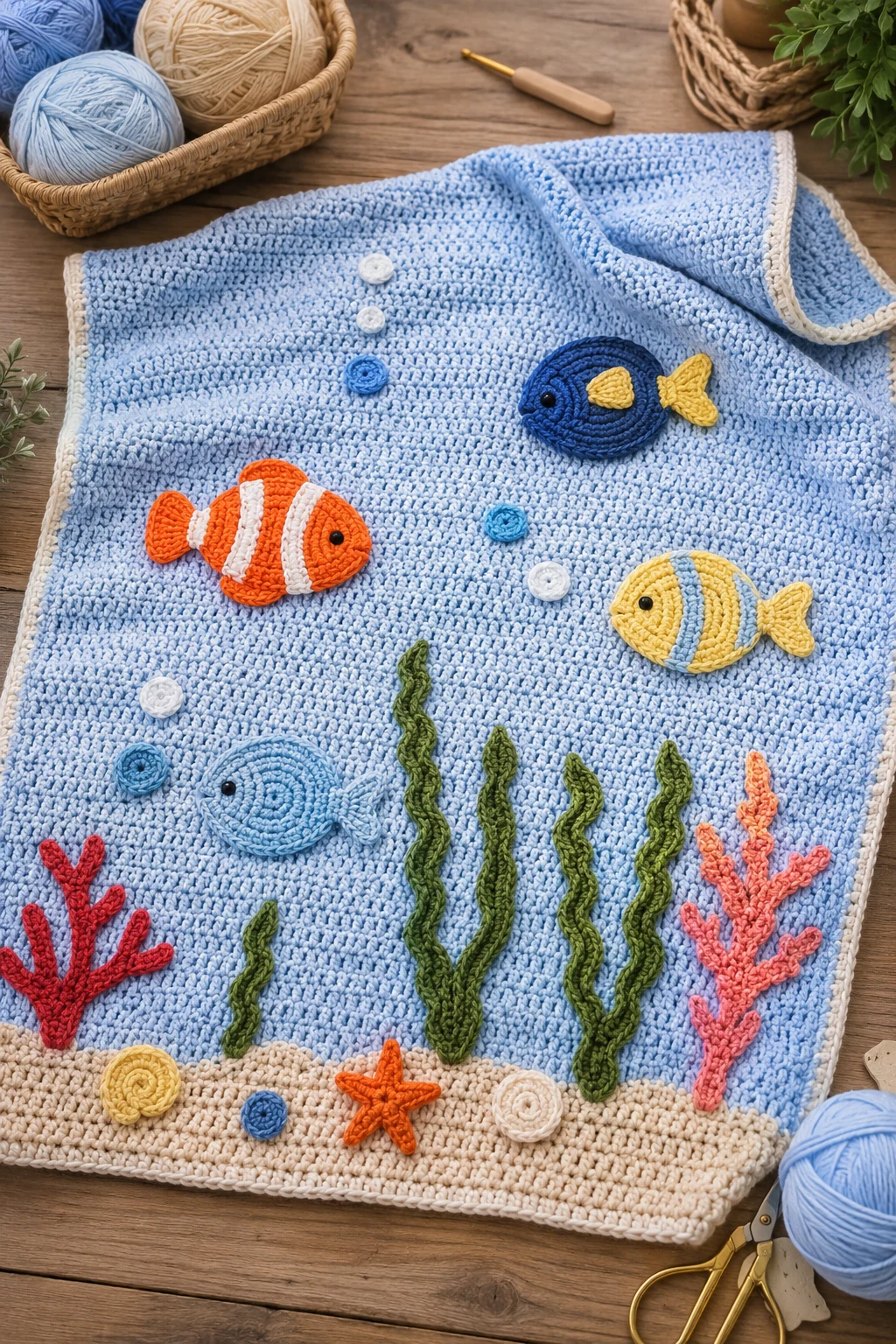 Personalized Name Blanket with Crochet Applique Patterns Free Fish — crochet applique patterns free fish style outfit