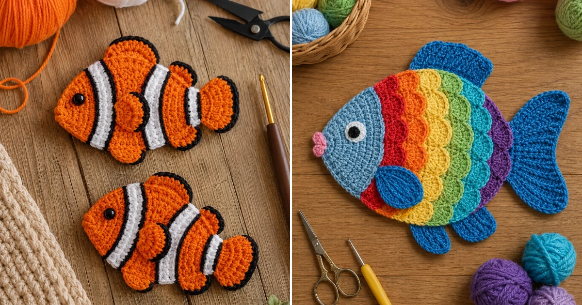 Crochet Applique Patterns Free Fish: 7 Adorable Designs to Make for Blankets, Bags, and Beach-Themed Décor crochet applique patterns free fish