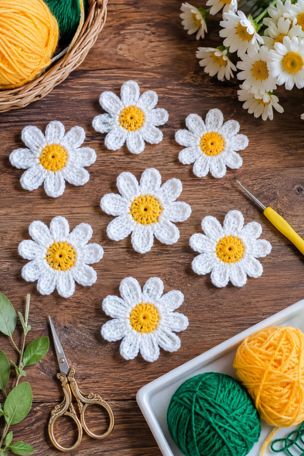 Classic Daisy Crochet Applique Patterns Free Flower — crochet applique patterns free flower style outfit