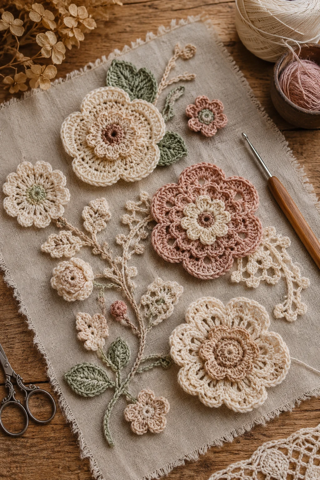 Vintage Lace Crochet Applique Patterns Free Flower — crochet applique patterns free flower style outfit