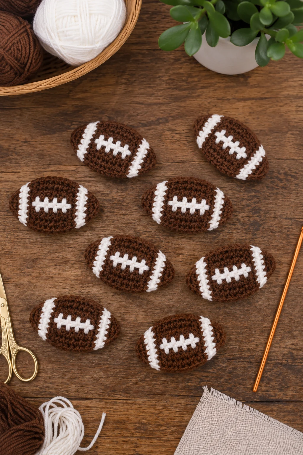 Mini Football Appliques for Team Spirit — crochet applique patterns free football style outfit