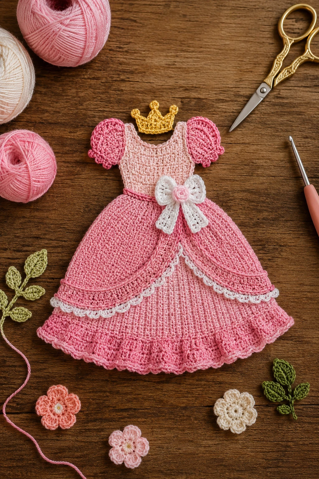 Princess Party Dress – Crochet Applique Patterns Free Girl for Birthday Shirts — crochet applique patterns free girl style outfit