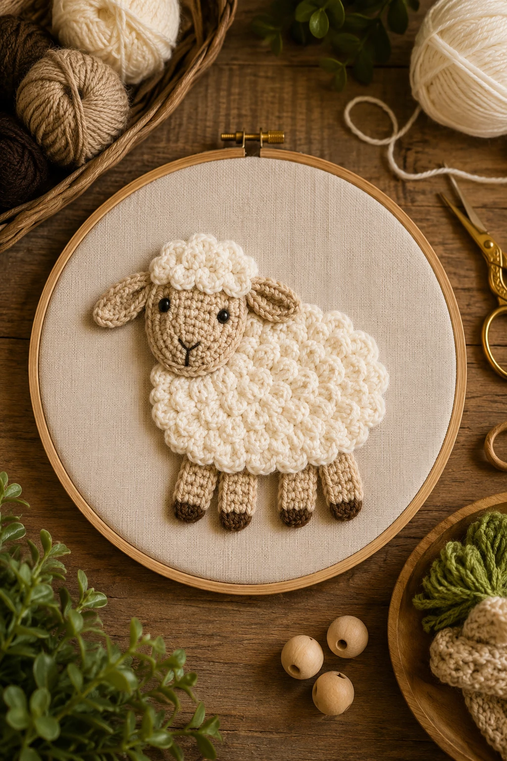 Crochet Applique Patterns Free Sheep Wall Hoop Art — crochet applique patterns free sheep style outfit