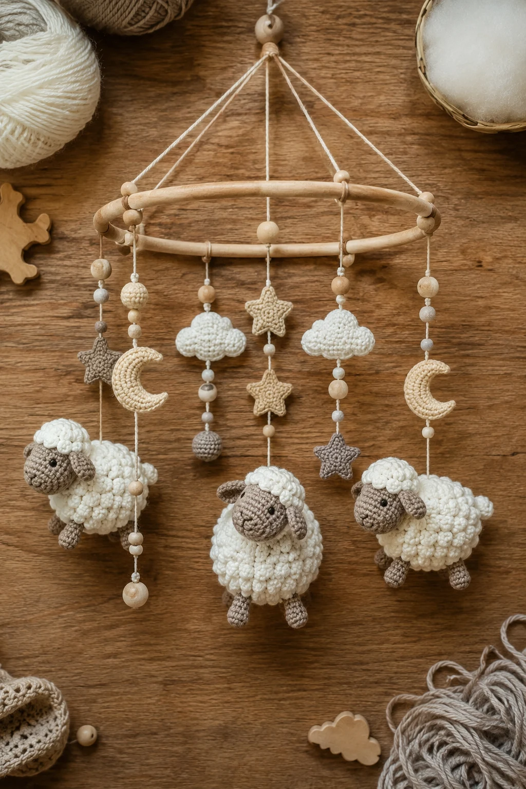 Storybook Nursery Mobile with Crochet Applique Patterns Free Sheep — crochet applique patterns free sheep style outfit