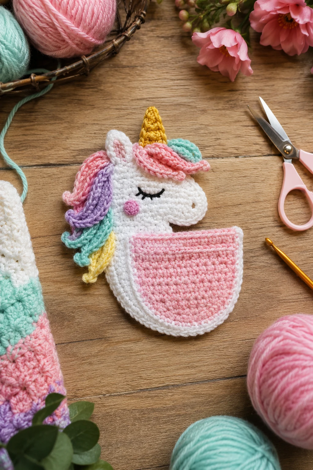 Mini Pocket Unicorn with Crochet Applique Patterns Free Unicorn Magic — crochet applique patterns free unicorn style outfit
