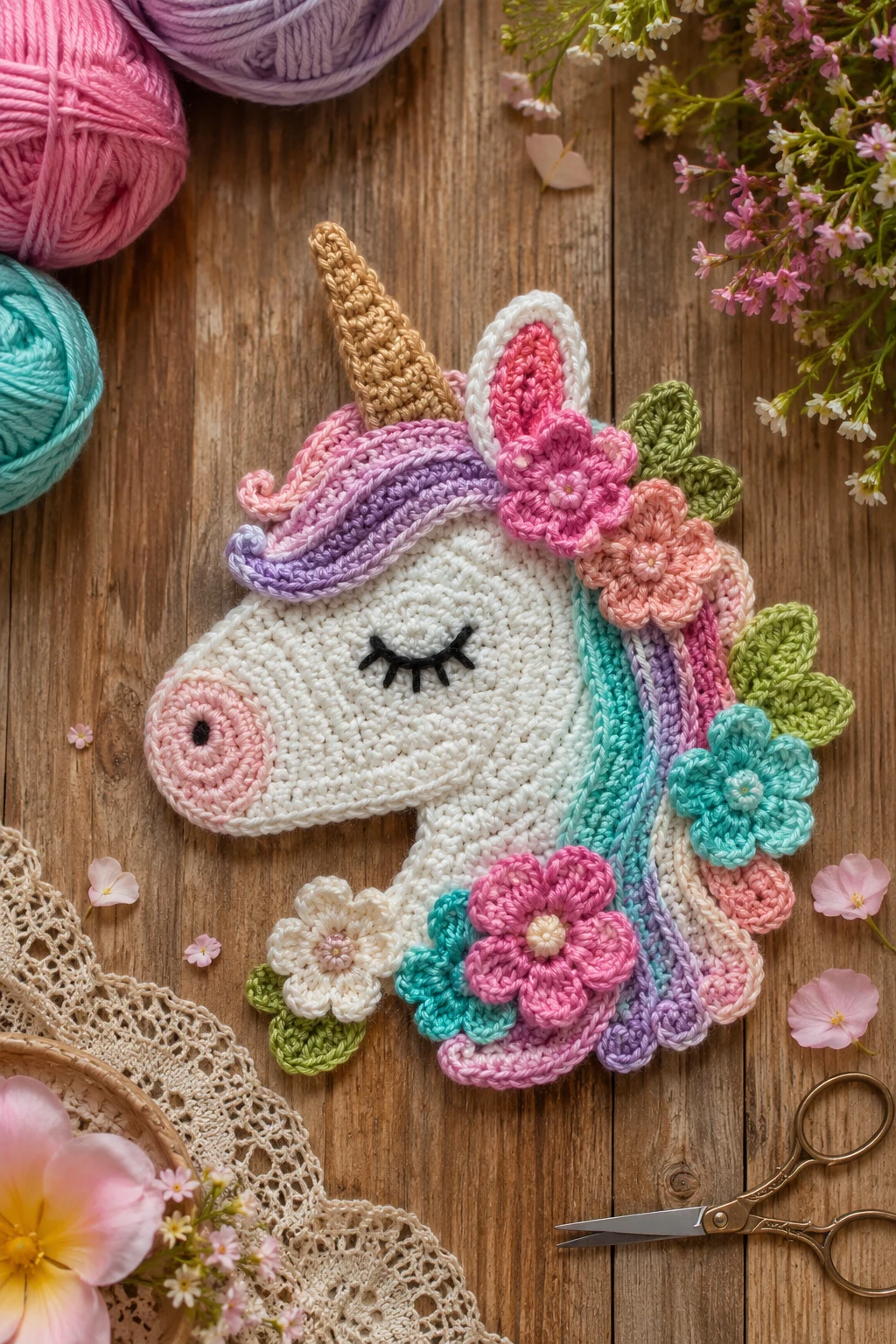 Floral Crochet Applique Patterns Free Unicorn for Spring Projects — crochet applique patterns free unicorn style outfit