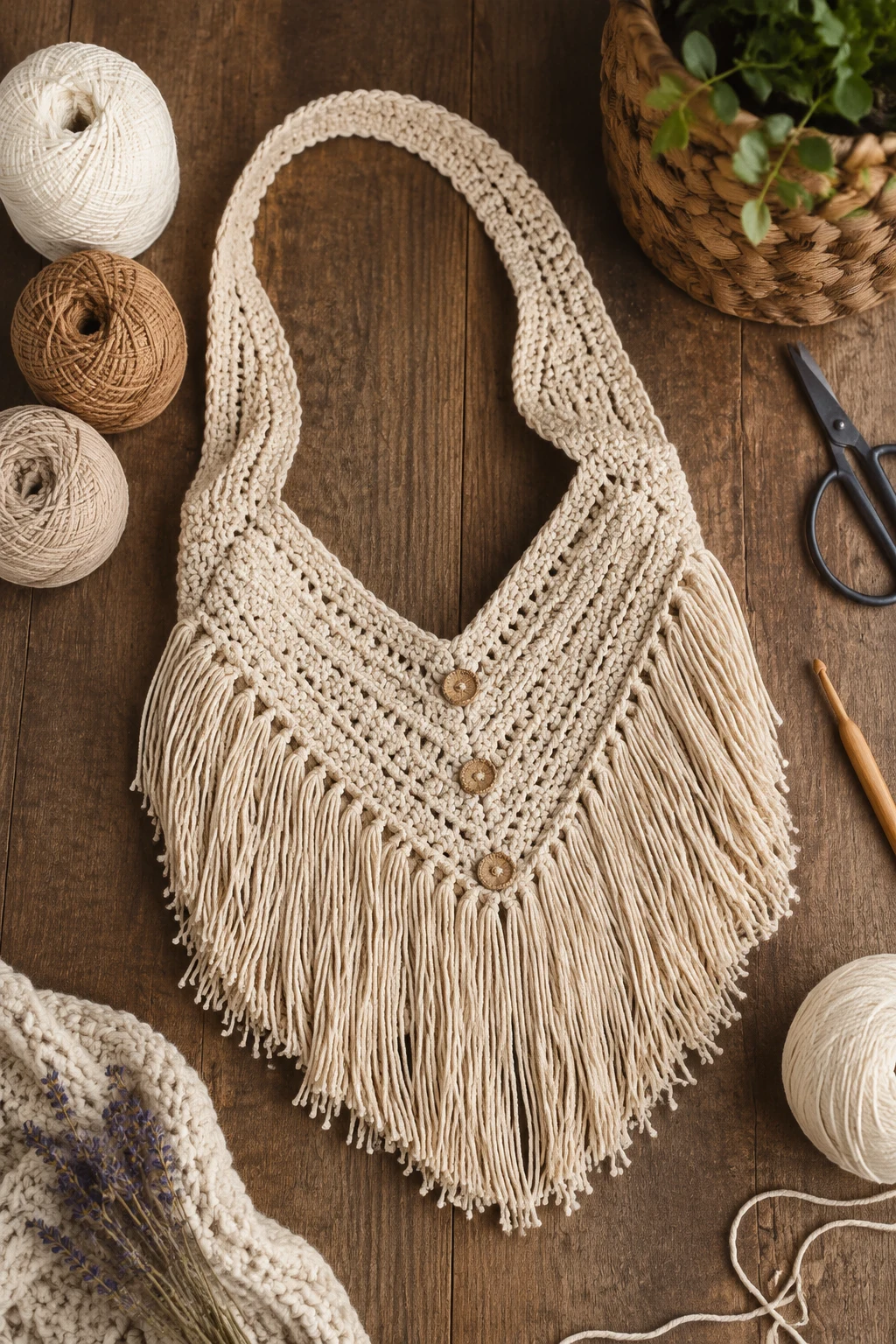 Boho Fringe Crochet Shoulder Bag — crochet bag ideas style outfit