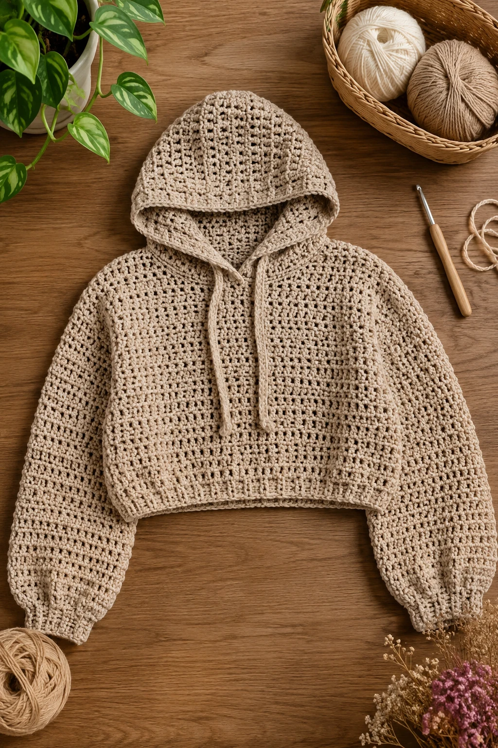 Modern Cropped Hoodie — crochet clothes ideas style outfit